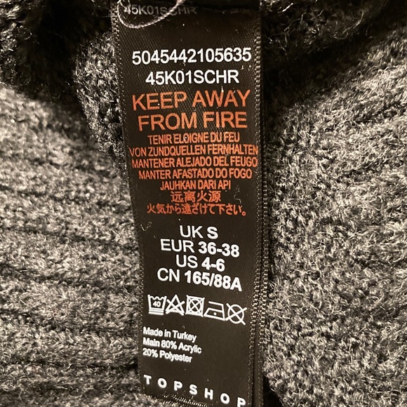 Topshop Charcoal Button-Up Cardigan Women Size 4-6 - Picture 9 of 10